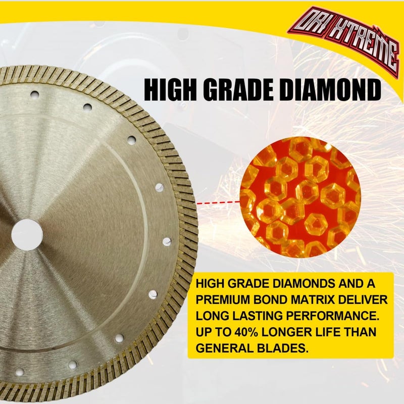 ORIXTREME 12Inch Diamond Saw Blade,Turbo Rim General Purpose Blade Dry/Wet Cutting Concrete,Reinforced Concrete, Masonry, Brick, Block,Stone 1"-20mm Arbor - Image 5